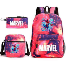 (backpack)Three-piece backpack set for primary and secondary school students, large capacity, starry sky campus style backpack for boys and girls, sho