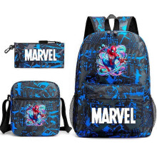 (backpack)Three-piece backpack set for primary and secondary school students, large capacity, starry sky campus style backpack for boys and girls, sho