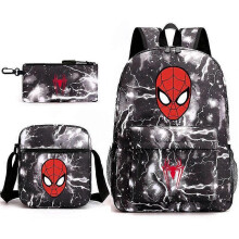 (backpack)Three-piece backpack set for primary and secondary school students, large capacity, starry sky campus style backpack for boys and girls, sho