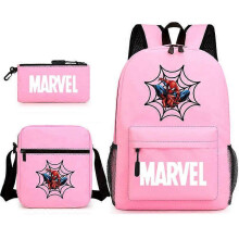 (backpack)Three-piece backpack set for primary and secondary school students, large capacity, starry sky campus style backpack for boys and girls, sho