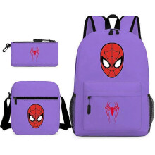 (backpack)Three-piece backpack set for primary and secondary school students, large capacity, starry sky campus style backpack for boys and girls, sho
