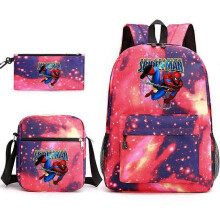 (backpack)Three-piece backpack set for primary and secondary school students, large capacity, starry sky campus style backpack for boys and girls, sho