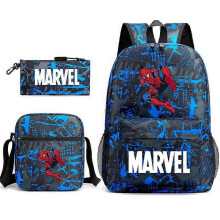 (backpack)Three-piece backpack set for primary and secondary school students, large capacity, starry sky campus style backpack for boys and girls, sho