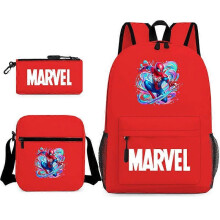 (backpack)Three-piece backpack set for primary and secondary school students, large capacity, starry sky campus style backpack for boys and girls, sho