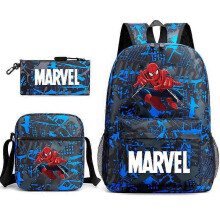 (backpack)Three-piece backpack set for primary and secondary school students, large capacity, starry sky campus style backpack for boys and girls, sho