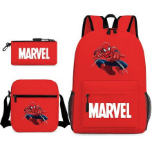 (backpack)Three-piece backpack set for primary and secondary school students, large capacity, starry sky campus style backpack for boys and girls, sho