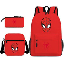(backpack)Three-piece backpack set for primary and secondary school students, large capacity, starry sky campus style backpack for boys and girls, sho