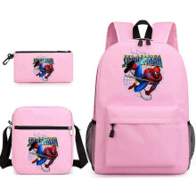 (backpack)Three-piece backpack set for primary and secondary school students, large capacity, starry sky campus style backpack for boys and girls, sho
