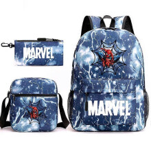 (backpack)Three-piece backpack set for primary and secondary school students, large capacity, starry sky campus style backpack for boys and girls, sho