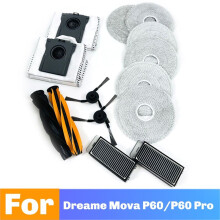 For Mova P60/P60 Pro Sweeping Machine Cleaning Kit Double Roller Brush/ Side Brush/ Filter /Dust Bag /Mop Rag