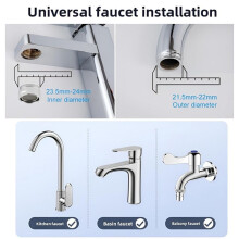 Water Filter for Sink Faucet Rotating Faucet Water Filter with 3 Replaceable Filters for Kitchen & Bathroom