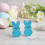 (Blue) Glitter Easter Bunny Earrings - 50 Char 4
