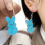 (Blue) Glitter Easter Bunny Earrings - 50 Char 5