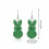 (Green) Glitter Easter Bunny Earrings - 50 Char 7