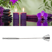 Langlebiger Kerzenflammenlöscher aus Edelstahl in Silber mit langem Griff für Sicherheit