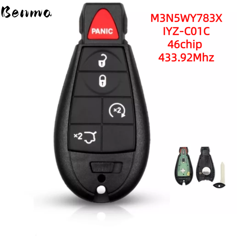 Benma- For Chrysler Town Country Jeep Grand Cherokee For Dodge Caliber Journey Fcc Id M3n5wy783x 46 Chip 433Mhz Key 2008-2010 6935161651522