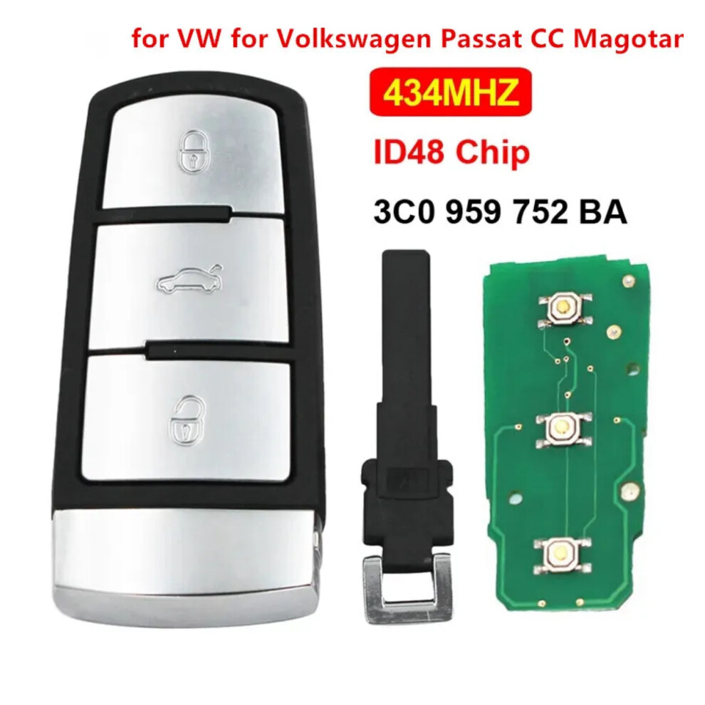 Benma- For Vw 3Bt Keyless Smart Remote Key Fob 433Mhz Id48 Chip For Vw 3C0959752ba Passat B6 3C B7 Magotan Cc Car Key 6935161651478