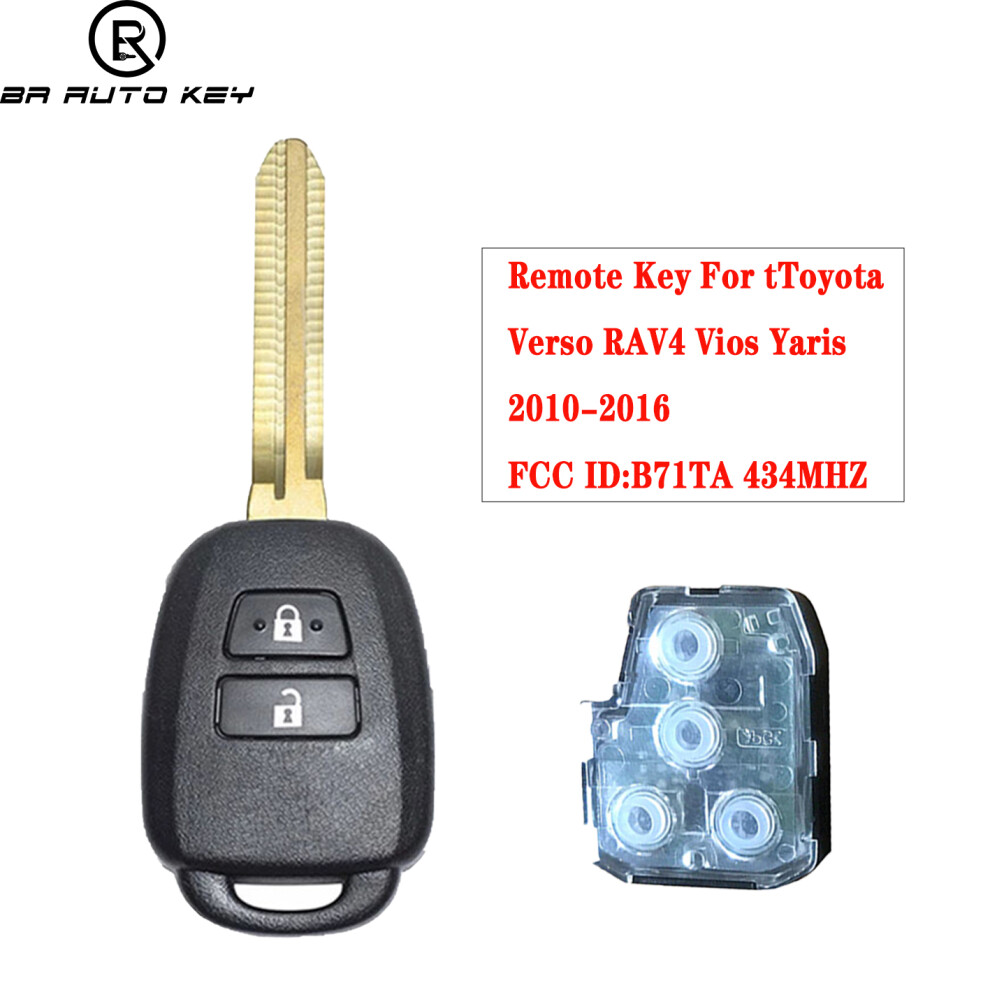 89070-52D70 2 Buttons Remote Car Key Fob For Toyota Yaris Verso Rav4 Vios 2008-2015 433Mhz With G H Chip Optional Fcc Id B71ta 6935161649819