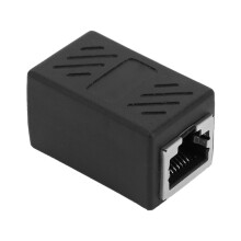 10PCs Shielded RJ45 Network Cable Connectors Double Way Adapter Black