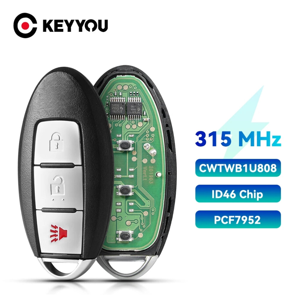 315Mhz Keyless Card Car Remote Control Key For Nissan Leaf Versa Cube Juke Quest 2011-2017 Id46 Pcf7952 Chip Cwtwb1u808 6935161643305