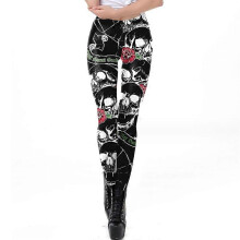 (L,COLOR 6)Halloween Leggings for Women Funny Graphic Stretchy Pants