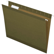 Reinforced Hanging Folders, Letter Size, Standard Green, 1/5 Cut, Includes Tabs and Inserts, 25/Box (41521AMZ)