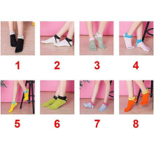 (Light Blue) Short Sports Soft Winter Breathable Five Fingers Fashion Autumn Women Socks