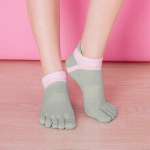 (Gray) Short Sports Soft Winter Breathable Five Fingers Fashion Autumn Women Socks