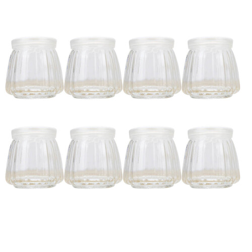 8St Puddingflasche Glasflasche Behälter Marmelade Joghurtglas