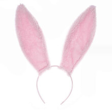(PINK) Bunny Ears Headbands Furry Rabbit Ear Headband Party Prom Cosplay Headwear Costume Hair Accessories for Women