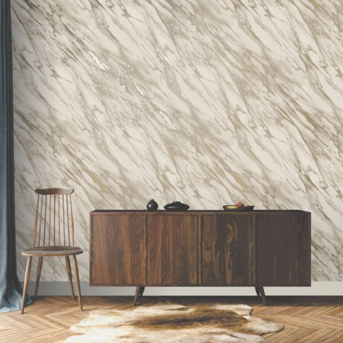 Rasch Natural Marble Wallpaper Metallic Gold