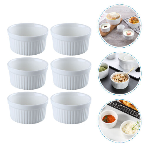 Ramekin Schalen Dessertbehälter Weiß 6 Stück 2
