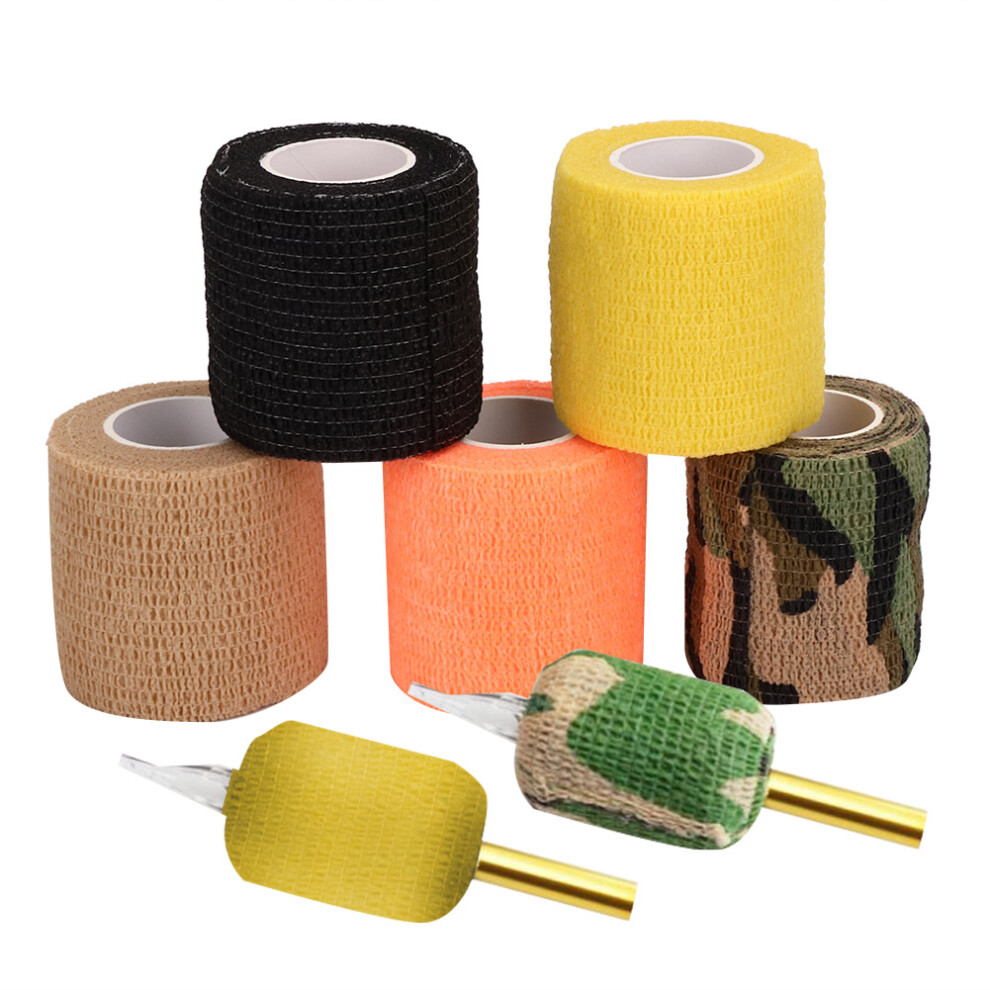 Disposable Tattoo Grip Covers 5pcs Self-Adhesive Handle Wrap 5cm Color Options