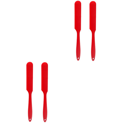 4Stk Silikonspatel Hitzeresistent Rot Für Küche Und Backen 2