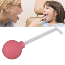 Strumento in vetro rosa e silicone per rimuovere i calcoli tonsillari 20,5 x 5,5 cm