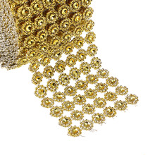10 Yard Blumenform Band 900x9x0,2 Cm Golden