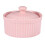 keramik backschale hitzebeständig mit deckel für pudding gelee pink 1