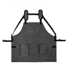 (gray) 5pocket Single Side Tool Adjustable Belt Pouch/work Apron Canvas
