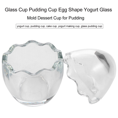 2 stück glasbecher eiförmig für pudding yoghurt dessert 1