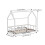 White Wooden House Bed Frame with Chimney Design 5