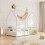 White Wooden House Bed Frame with Chimney Design 2