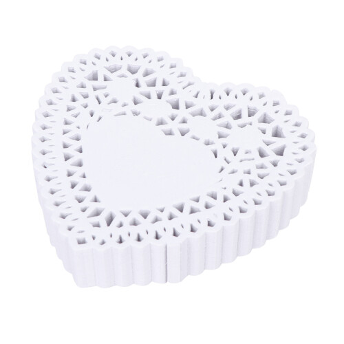 250Pcs Paper Cake Base Heart Shape Tray White Cake Serving Display 2
