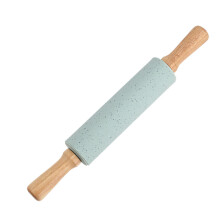 Roller Pin For Baking Blue Silicone Wood 1pcs