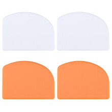 4Pièces Racloir À Crème Orange Plastique Outil Pâtisserie Cuisine