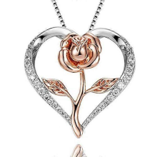 New Rose Flower Love Pendant Necklace