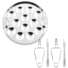 1 Set Escargot Teller Mit Schneckenklammer Aus Edelstahl