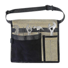 (Black Khaki) 5pocket Single Side Tool Adjustable Belt Pouch/work Apron Canvas