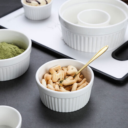 Ramekin Schalen Dessertbehälter Weiß 6 Stück 2