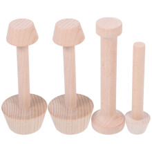 4-teiliges holz-set: kuchenform, teigstößel, eiertartenformer, backwerkzeug
