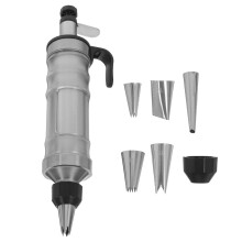 1Stk Edelstahl Cookie Press Backzubehör Für Kuchen Und Cupcakes Silber